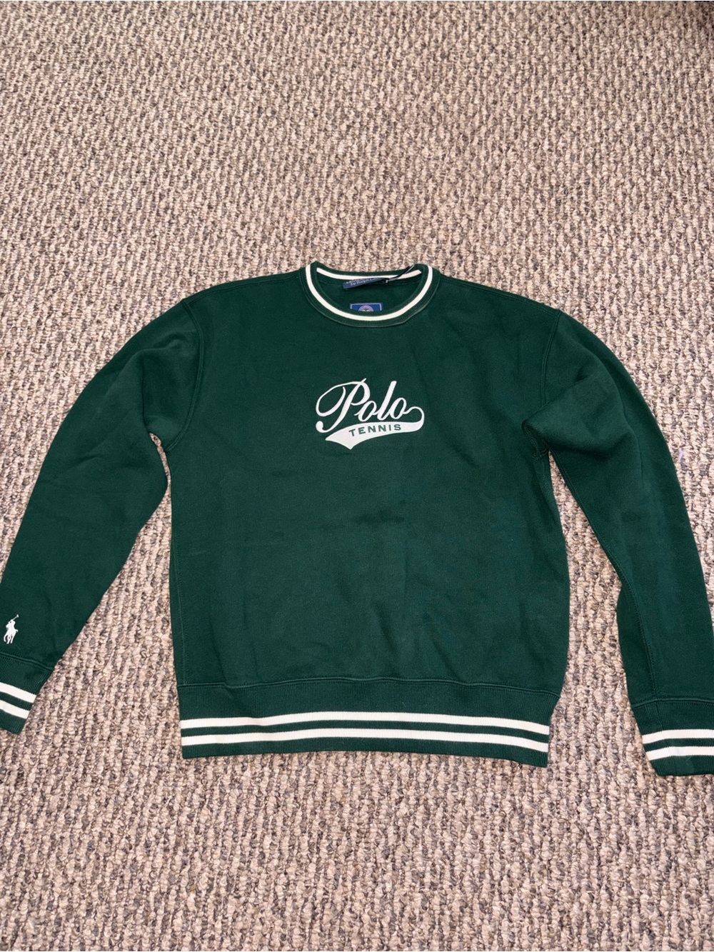 Ralph Lauren Dark Green Polo Tennis Crewneck Sweater